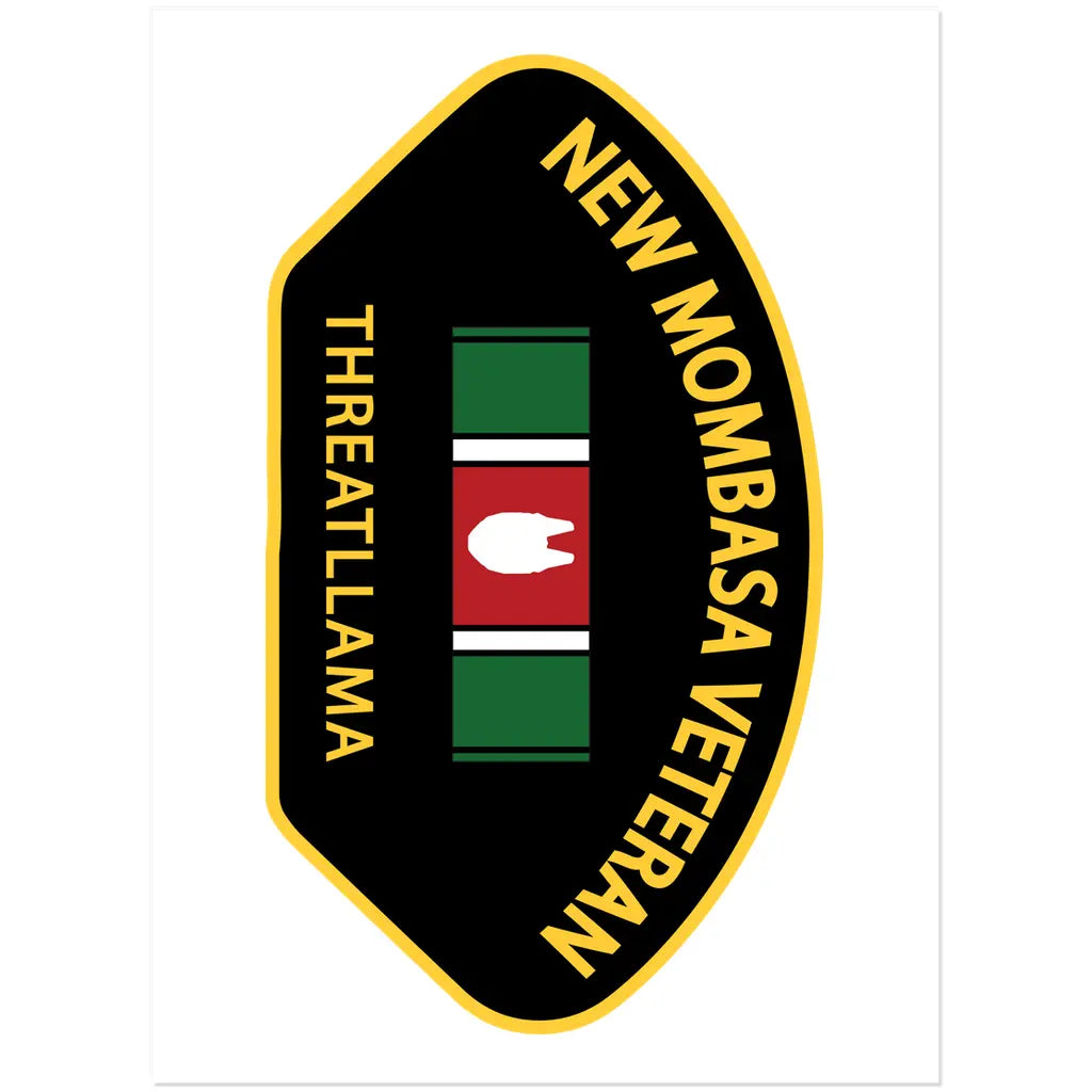 NEW MOMBASA VETERAN (Sticker) Threat Llama