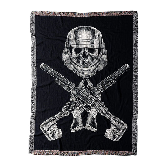 NO QUARTER (Woven Blanket) (Black) Threat Llama