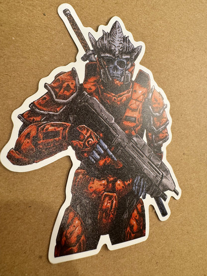 Armored Ninja Red Sticker