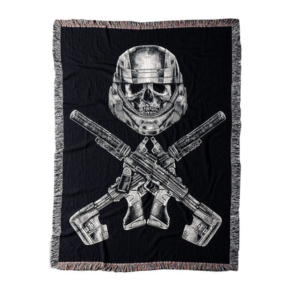 NO QUARTER (Woven Blanket) (Black) Threat Llama