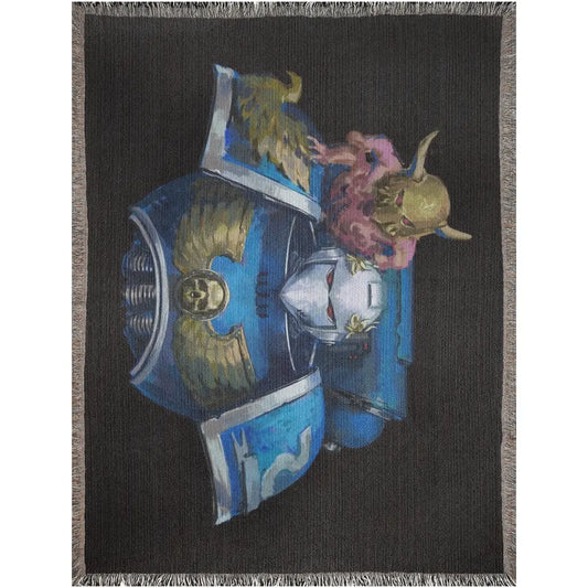 Very Angry Blue Guy (Woven Blanket) Threat Llama